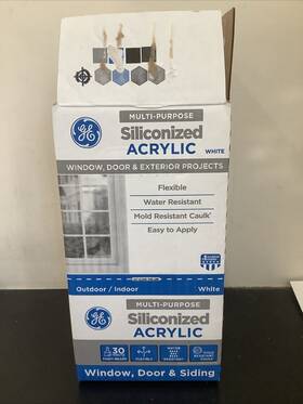 2875820 Ge Silicone Multipurpose Siliconzied Acrylic. 12pk White Paintable