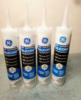 288594 Ge Lot Of 4 - 10.1 Oz Tube Supreme Silicone Caulk Clear Best By 6/2026