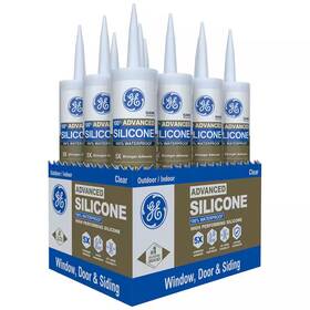 Ge 313111372387 Advanced Silicone 2 Caulk 10.1 Oz Window And Door Sealant Clear 12-pack