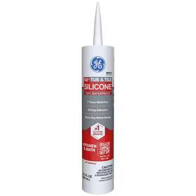 Ge 445045619641 Tub And Tile Silicone 1 Caulk 10.1 Oz Kitchen Bath Sealant White
