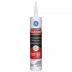 Ge 726084786981 Supreme Silicone Caulk 10.1 Oz Kitchen And Bath Sealant White