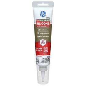 B0c9vyycpb Ge Advanced Silicone Caulk Kitchen And Bath White 2.8oz Tube 1-pack