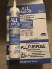 Ge112a-t Ge Lot Of All Purpose White Silicone Waterproof Caulk New