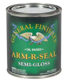 General Finishes 606016104123 Arm-r-seal Oil Based Topcoat 1 Quart Semi-gloss