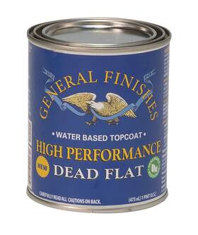 B745-l General Finishes High Performance Water Based Topcoat 1 Pint Dead Flat