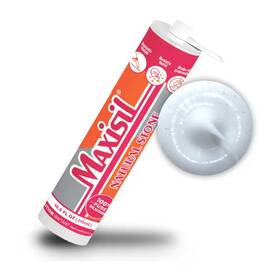 Glass Warehouse 313051488452 Maxisil 10.5 Oz. White Standard Tube Natural Stone Silicone Sealant Each