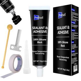 Global Corp 445044179191 Black Rtv Silicone Sealant Adhesive 100% Caulk All-purpose Waterproof
