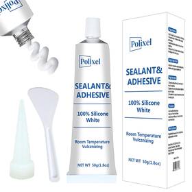 Global Corp 445046567576 Rtv White Silicone Sealant Adhesive 100% Waterproof Caulk High Strength