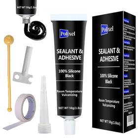 Global Corp 711181096743 Black Rtv Silicone Sealant Adhesive 100% Caulk All-purpose Waterproof