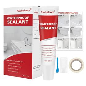 Globalcom 313110814857 Advanced Silicone Caulk For Kitchen And Bathroom - 100% Waterproof Silic