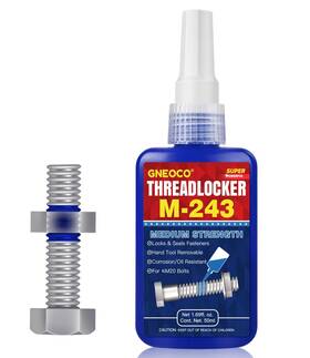 M243-50ml Gneoco Threadlocker Blue Thread Lock Medium Strength Tight For Nuts