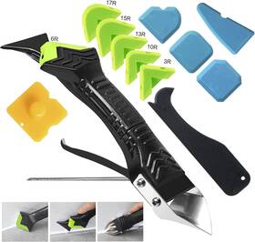Sd002-gn Goopreen Caulking Tool 5 In 1 Silicone Grout Removal Sealant Green