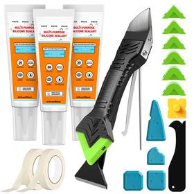 Sd107-tfjmwj Goopreen White Silicone Caulk Set-12oz Waterproof Sealant 5 In 1 Tool With Remover