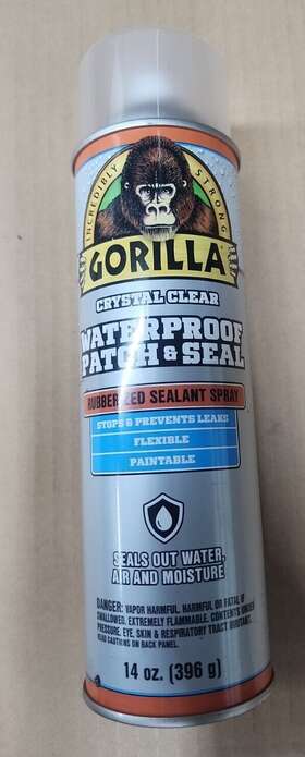 Gorilla 052427009111 Waterproof Patch And Seal Spray Rubberized Sealant Clear 14 Ounce