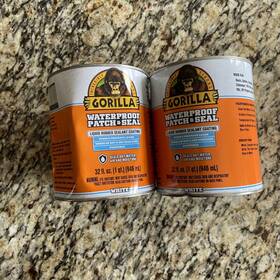 Gorilla 052427010247 Lot Of 2 - Liquid Rubber Sealant Coating 1 Quart White