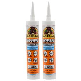 Gorilla 052427018410 Waterproof Caulk And Seal 100% Silicone Sealant All Purpose White 10oz Ca