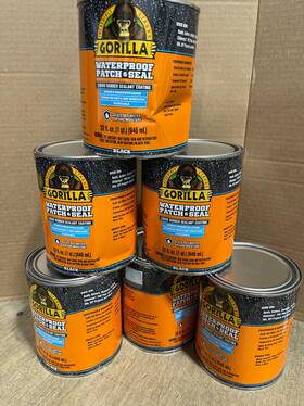 105338df Gorilla Patch And Seal Liquid Rubber Waterproof Sealant Black 32 Ounce 6 Pack
