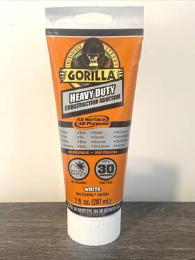 108715 Gorilla Heavy Duty Construction Adhesive 7 Ounce Squeeze Tube White Free Ship