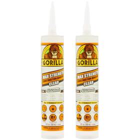 112113 Gorilla Max Strength Clear Caulk Strong Construction Adhesive 2 Pack Waterproof