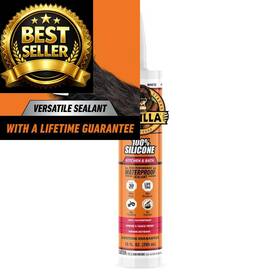 Gorilla 117335 100% Silicone Caulk Kitchen And Bath Sealant 10 Fluid Ounces White