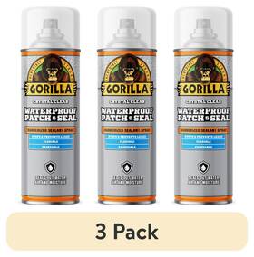 104056 Gorilla Glue Waterproof Patch And Seal Rubberized Sealant Spray Crystal Clear 16oz 3pk