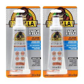 108401 Gorilla Glue 100% Silicone Caulk Waterproof Sealant 2.8oz Squeeze Tube Pack Of 2