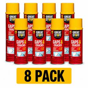 Great Stuff 202893728 8 Pack Gaps And Cracks Spray Foam Sealant 12oz Insulating Expanding