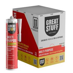 Great Stuff 810083100500 100% Silicone Caulk - Clear Rtv Sealant All Purpose Sea