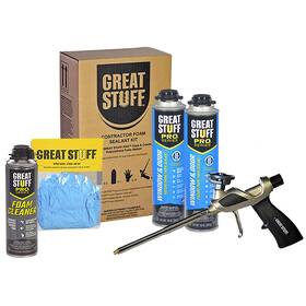 Great Stuff Pro 850046481215 Window And Door Spray Foam Insulation Kit Low Expansion Off-white Includes