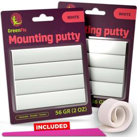Greenfix 445036987940 2 Pack Adhesive Putty 2oz - White Mounting Removable Sticky Tack For Wal