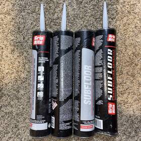D3498-19 Grip Rite Lot Of 4 Grip-rite Subfloor Adhesive Solvent-based Large 28oz Tubes