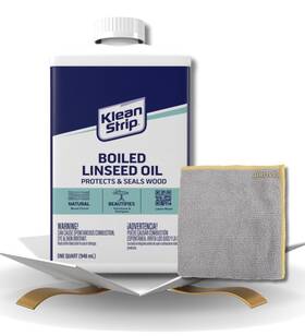 Qklo146 Grove Klean Strip Boiled Linseed Oil 1 Quart Bundle With Microfiber Cloth -