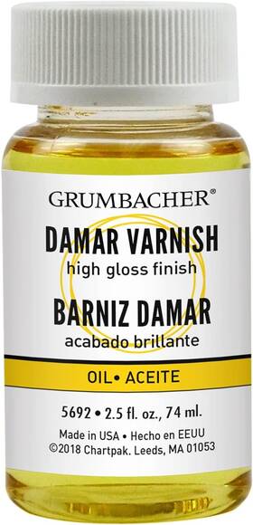 5692 Grumbacher Damar Final Varnish For Oil Paintings Jar #5692 2.5 Fl Oz