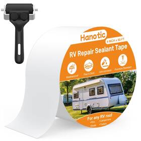 Hta0201 Hanotic Rv Roof Tape With Roller 4 Inch X 50 Feet Sealant Repair Uv Resistant