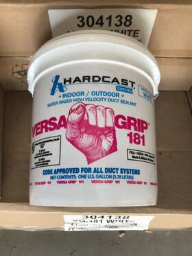 304138 Hardcast One 1 New Versa-grip 181 White Water Based Duct Sealant 1-gal
