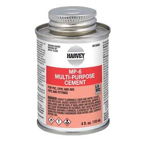 18000-24 Harvey Solvent Cement 4 Oz Can Liquid Milky Clear