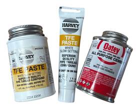 023015 Harvey & Oatey Lot Of 3 White Slow Paste Pipe Joint Compound 4oz Tube 1oz &oatey Cement