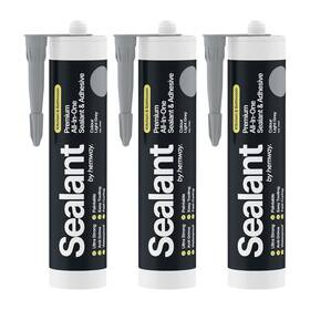 Hemway 5056773406780 Light Grey Kitchen Bathroom Hybrid Polymer Sealant 3 Pack