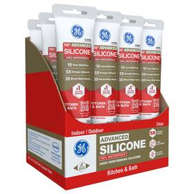 2812563-12 Henkel Corporation Ge Advanced Silicone Caulk For Kitchen And Bathroom Clear 2.8 Fl Oz Tube 12 Pac