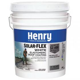 Henry 445025461437 287 Solar-flex White Acrylic Elastomeric Reflective Roof Coating 4.75 Gal