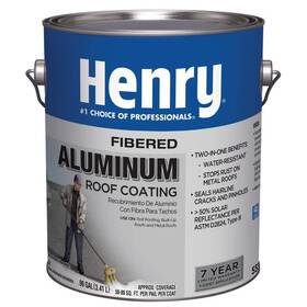 He555142 Henry 555 Fibered Aluminum Reflective Roof Coating 0.9 Gal Silver Metal Roofing