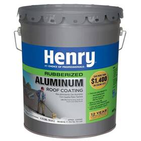 He869019 Henry 869 Rubberized Aluminum Reflective Roof Coating 4.75 Gal