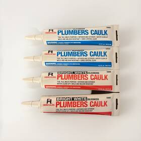 256052 Hercules 5.5 Oz. Bright White And Clear Siliconized Plumbers Caulk 4pk