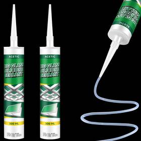 Xo-hohean-166 Hohean 2 Pack Clear Silicone Sealant Caulk 10.1 Oz 100% Waterproof