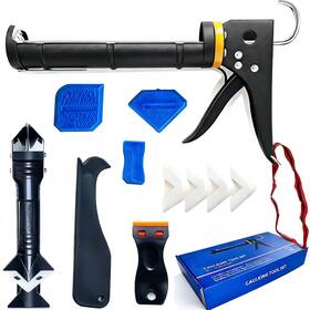 Ielek 712490760271 Caulk Gun Kit - Smooth Silicone Caulking Tools The Smarter Way To Seal Clear