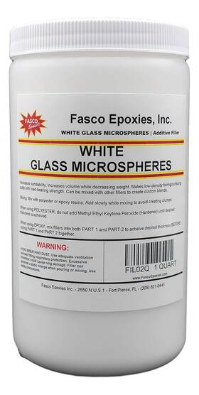 Fil02q Inc. White Glass Microspheres - Filler For Epoxy And Polyester Resin Quart Tub