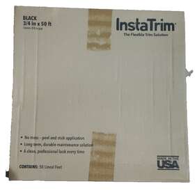 Instatrim 852849008217 Flexible Trim Molding 3/4 Inch X 50 Ft. Black