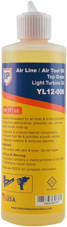 Yl12-008 Interstate Pneumatics 099461691575 Air Tool Oil Lsc - Flip Top Lid 8 Oz