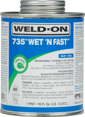 12496 Ips Weld-on 735 Wet Ftn Fast Medium-bodied High Strength 1 Pint 16 Fl Oz