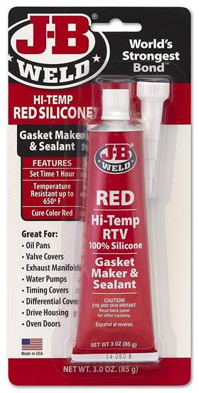 J-b Weld 043425313140 31314 High Temperature Rtv Silicone Gasket Maker And Sealant - Red 3 Oz